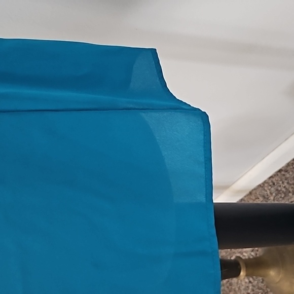 Elle Turquoise Sleeveless Blouse with Ruffles and Pleated Front - Picture 9 of 15